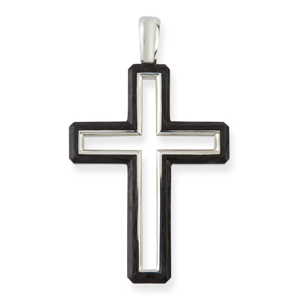 David Yurman Men's 37mm Cross Pendant in Forged Ca